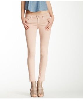 NWT-AG Adriano Goldschmied Blush Pink High-Rise Skinny Jeans